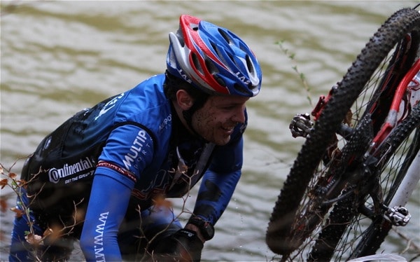 Mountain bike race training: if you fail smile and get back on your mountain bike as quickly as possible.